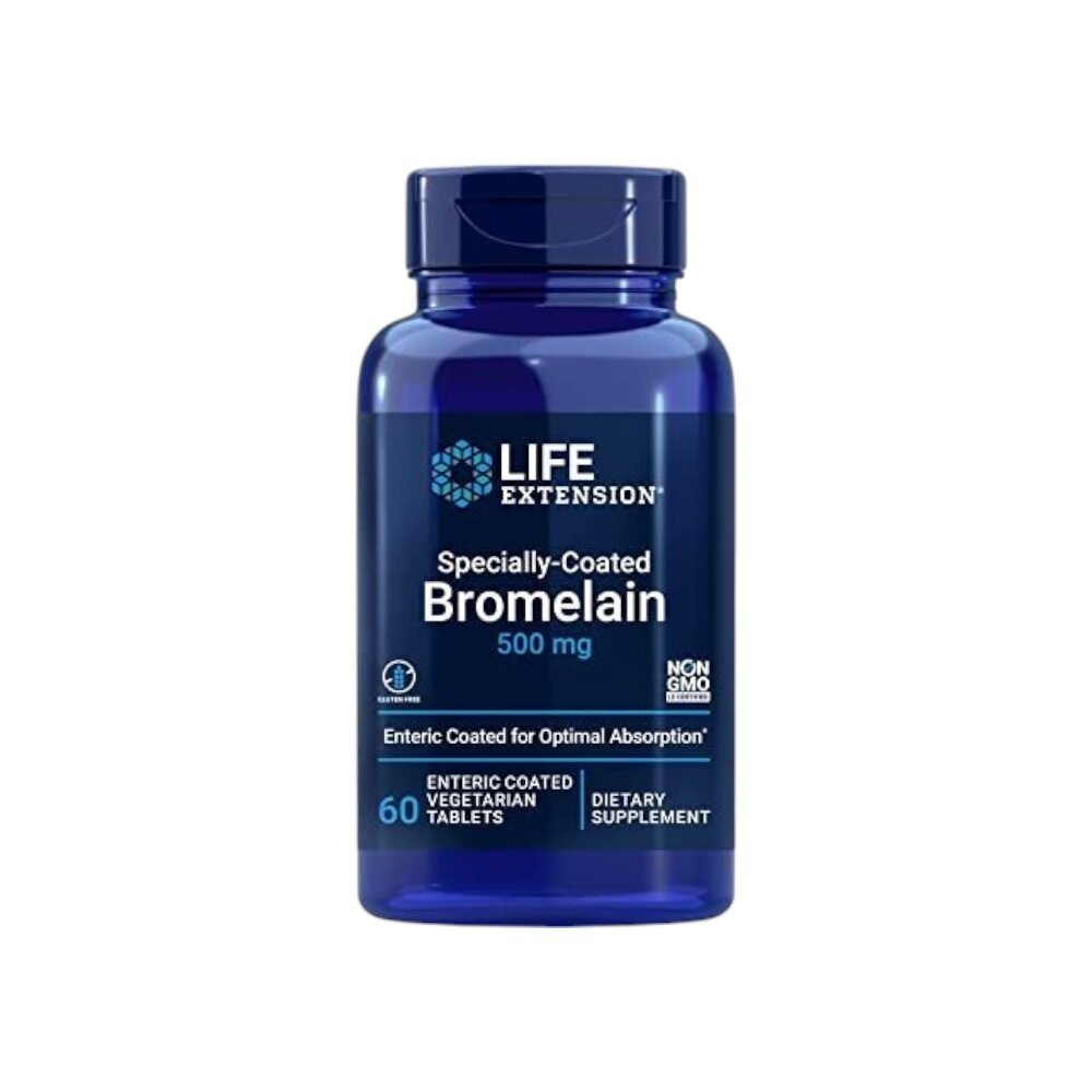 Life Extension Specially-Coated Bromelain, 500mg 60 Enteric Coated Vegetarian Tabs