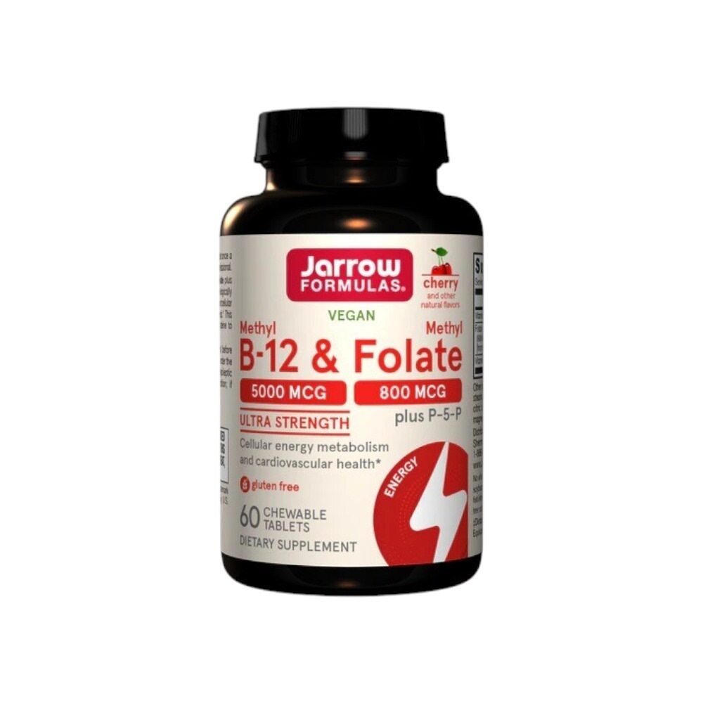 Jarrow Formulas Methyl B-12 & Methyl Folate, Cherry 60 chewable tabs