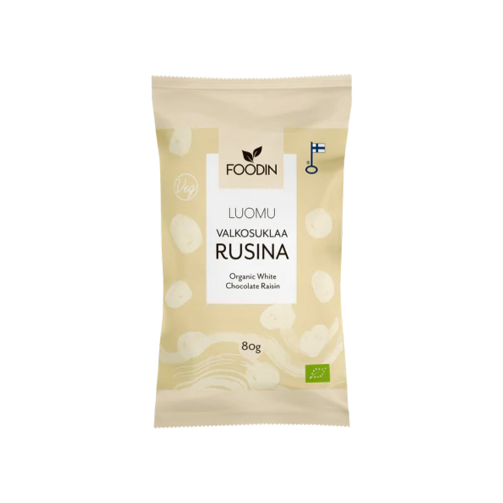 Foodin White Chocolate Raisin 80g, Organic