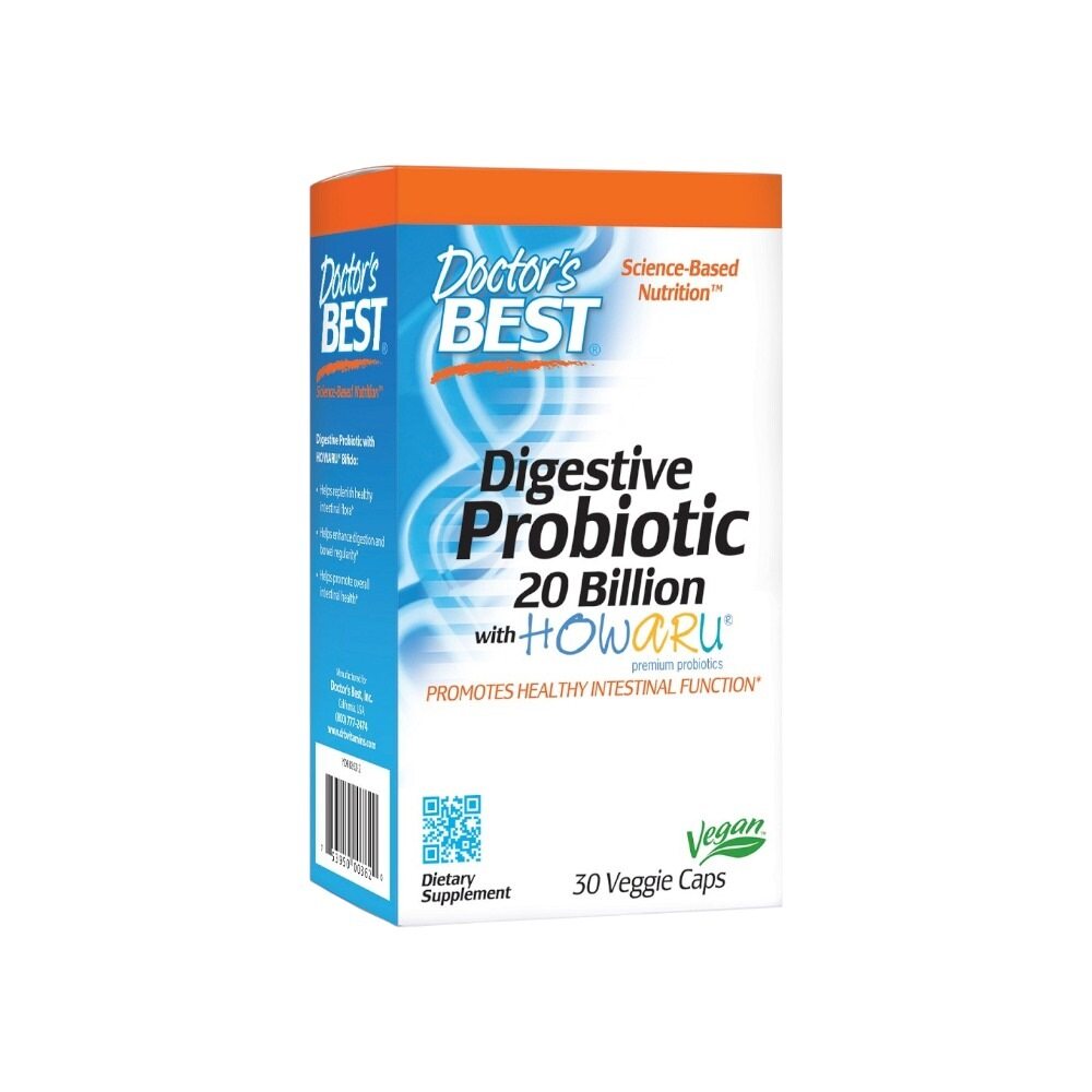 Doctor's Best Digestive Probiotic, 20 Billion CFU 30 vcaps