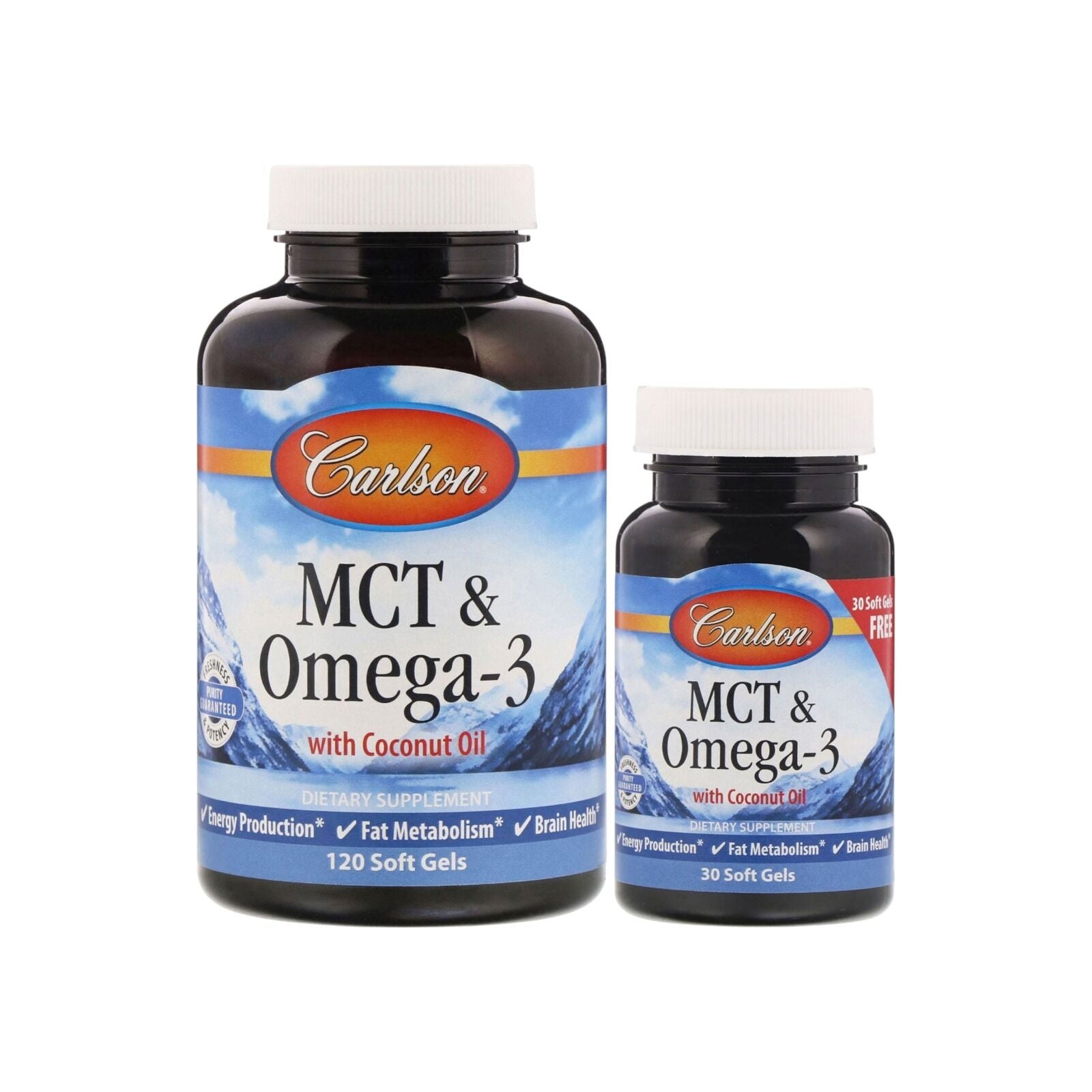 Carlson Labs MCT & Omega-3 - 120 + 30 Softgels