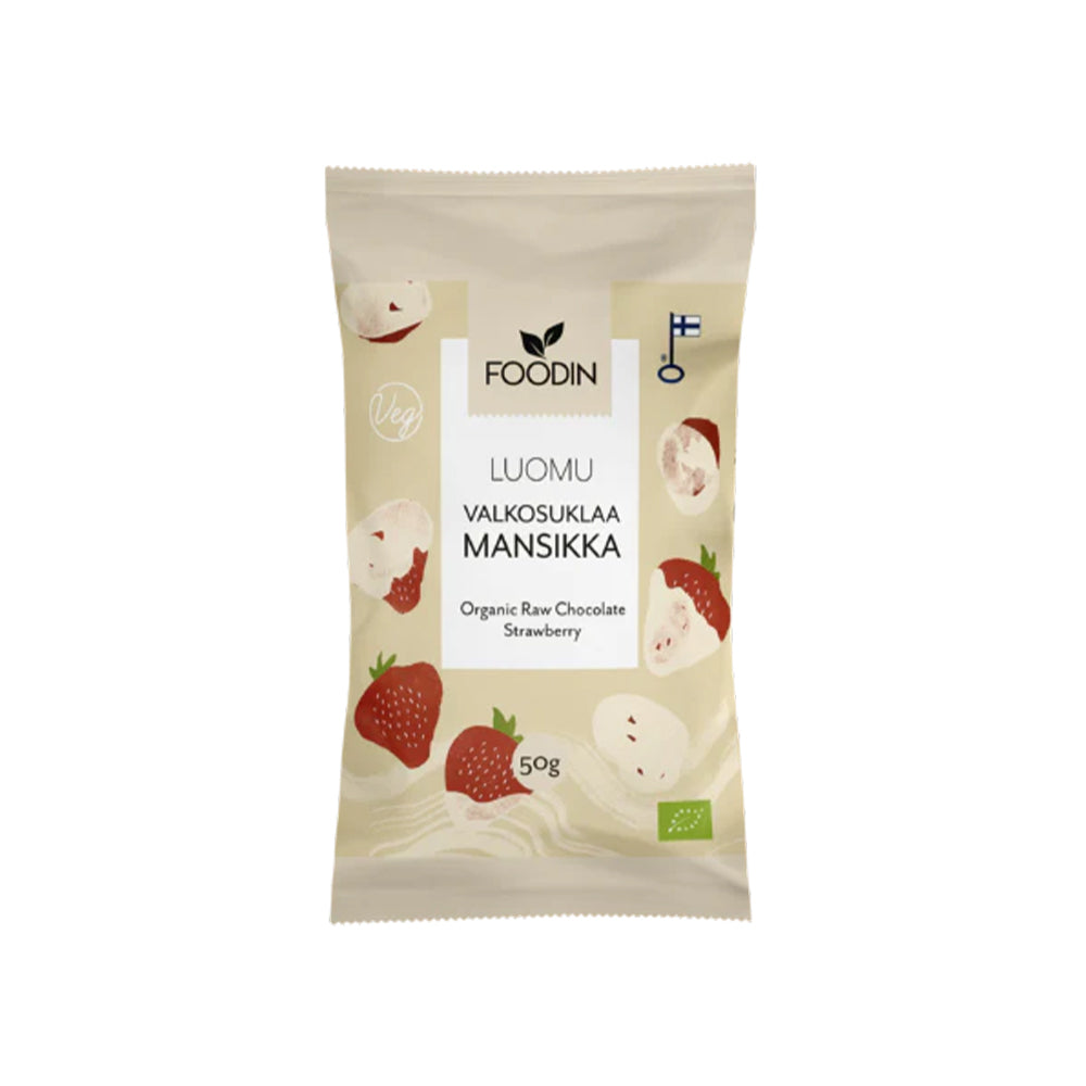 Foodin White Chocolate Strawberry 50g, Organic