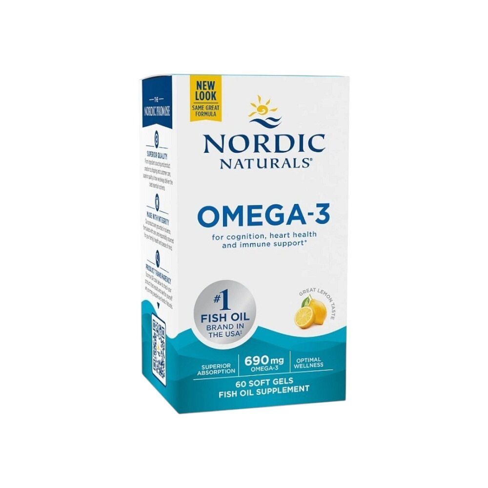 Nordic Naturals Omega-3, 690mg Lemon 60 Softgels