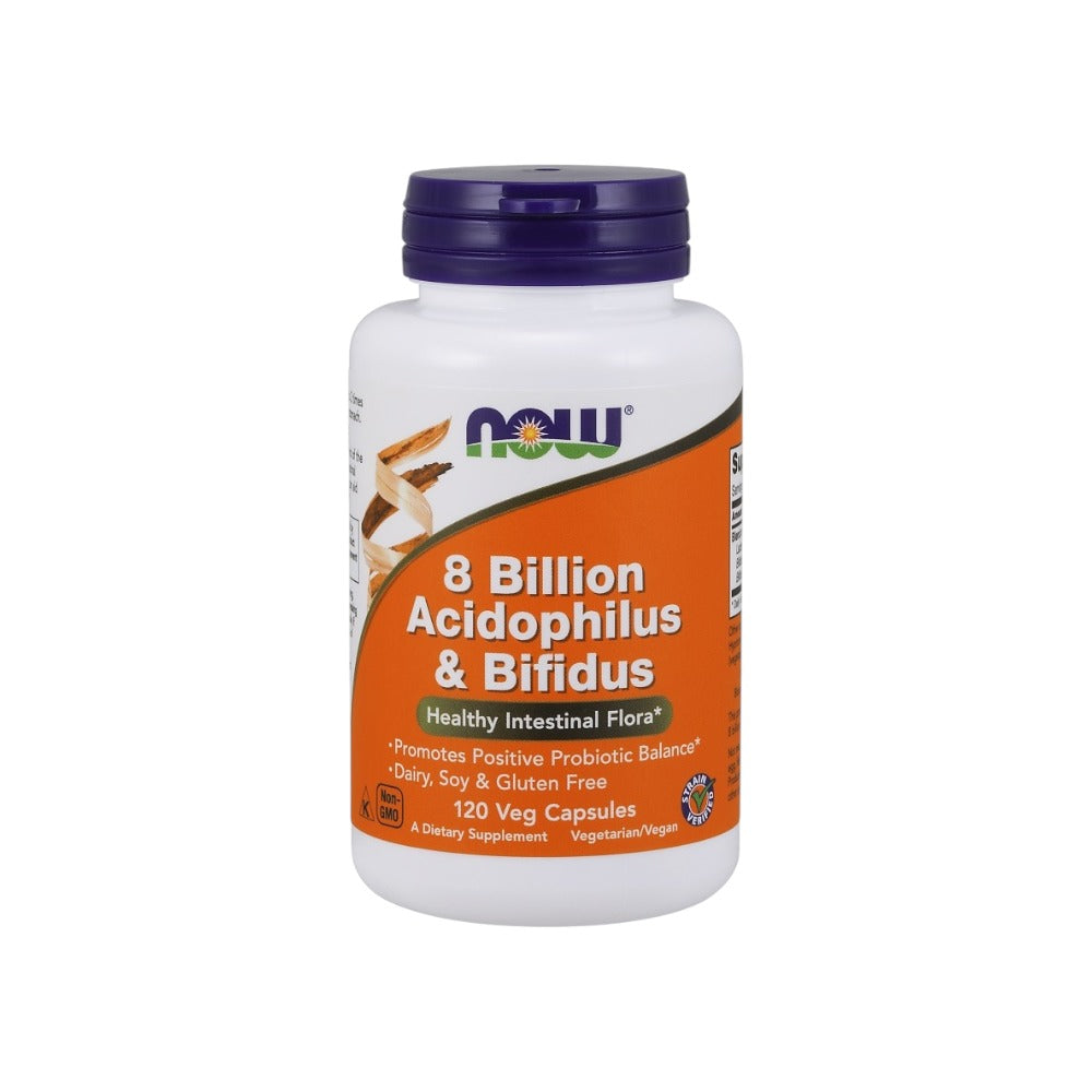 NOW Foods 8 Billion Acidophilus & Bifidus 120 Vcaps