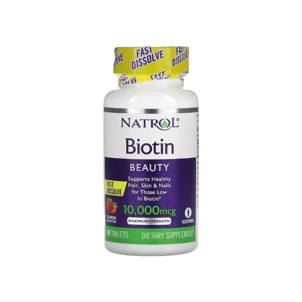 Natrol Biotin Fast Dissolve, 10000mcg (Strawberry) 60 tabs