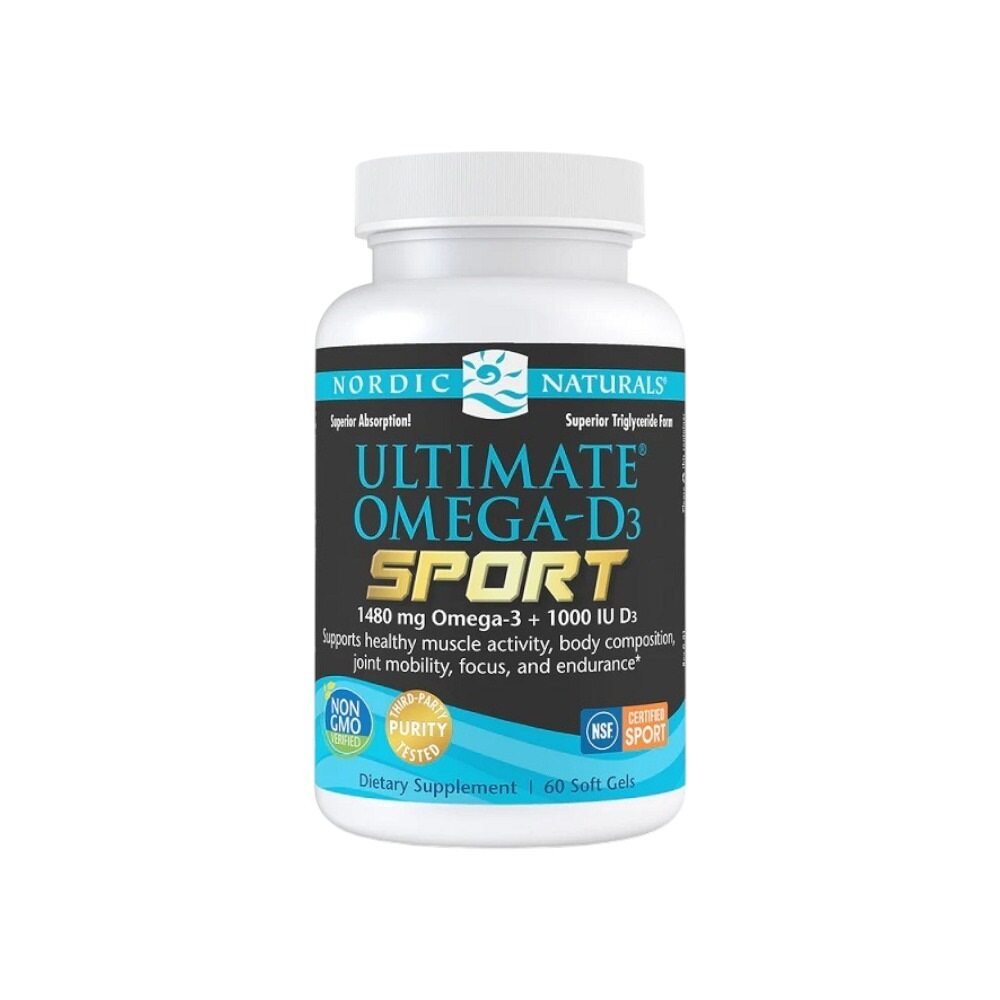 Nordic Naturals Ultimate Omega-D3 Sport, 1480mg Lemon 60 Softgels