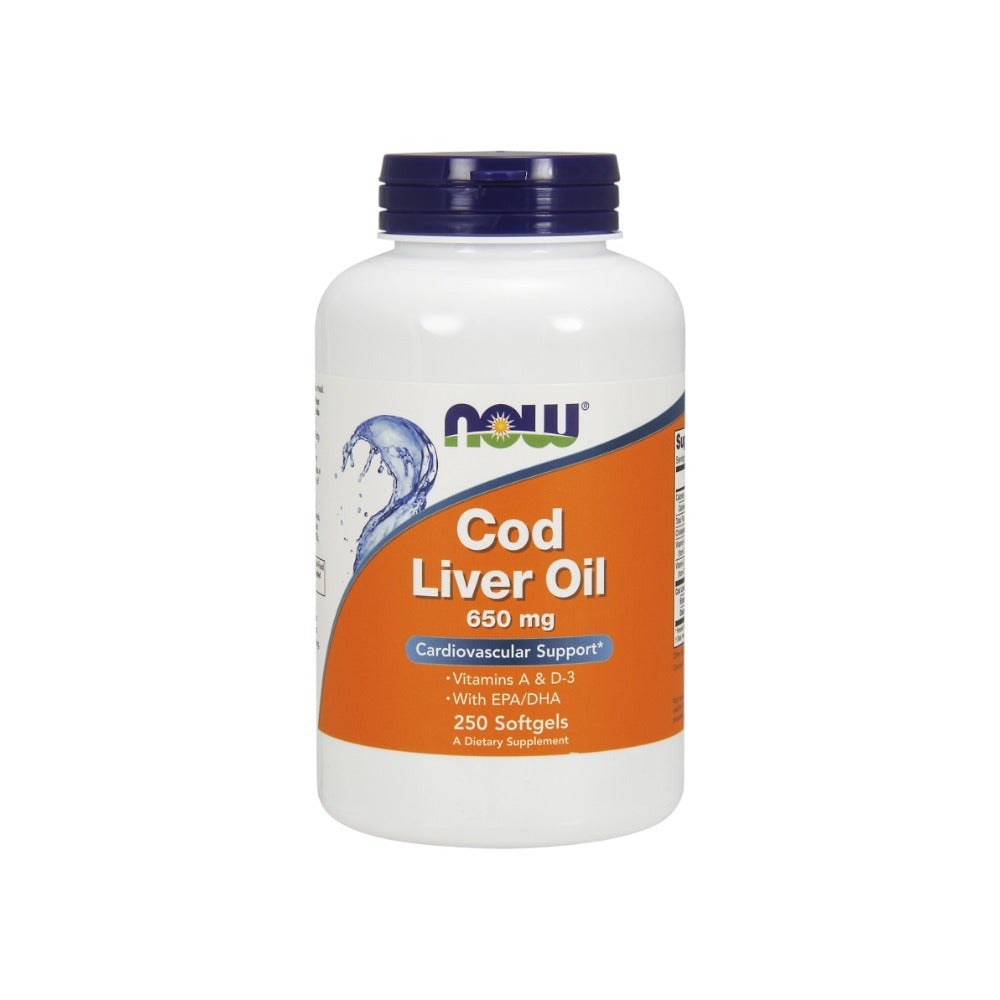 NOW Foods Cod Liver Oil 650mg 250 Softgels