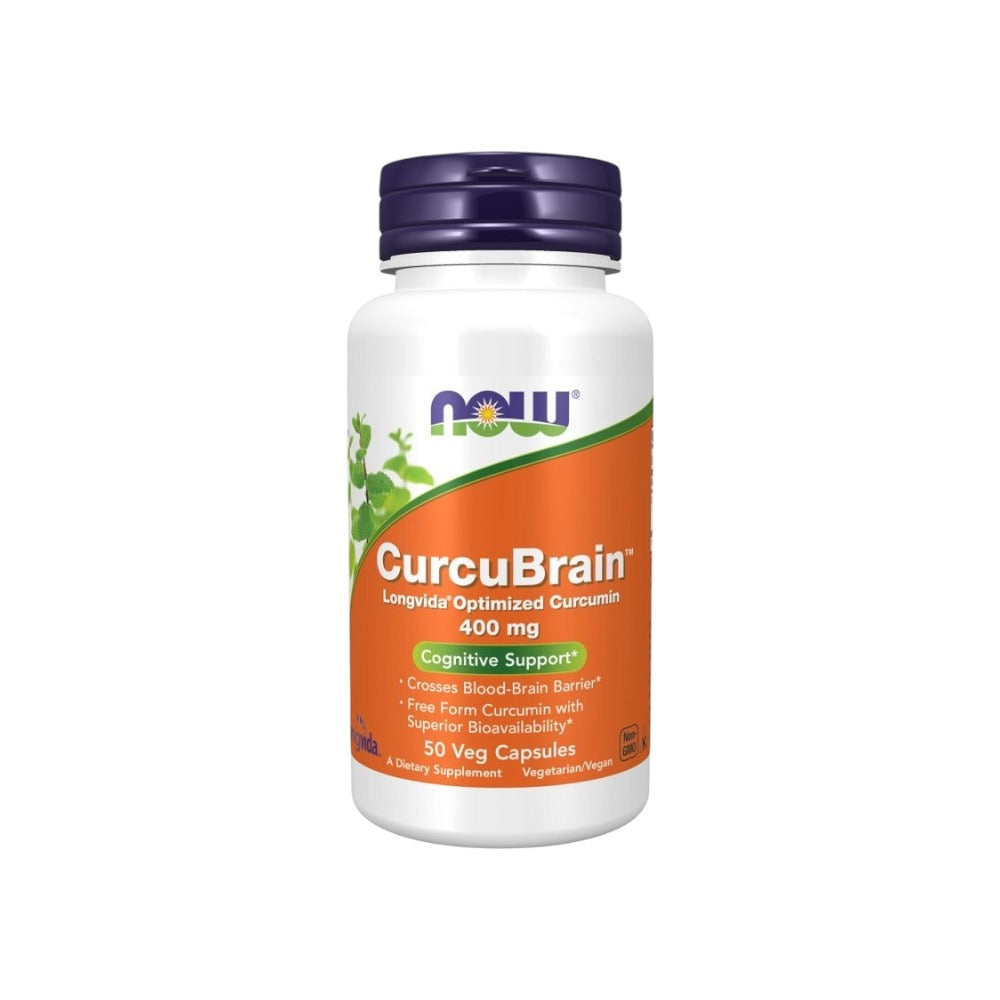 NOW Foods CurcuBrain, 400mg 50 Vcaps