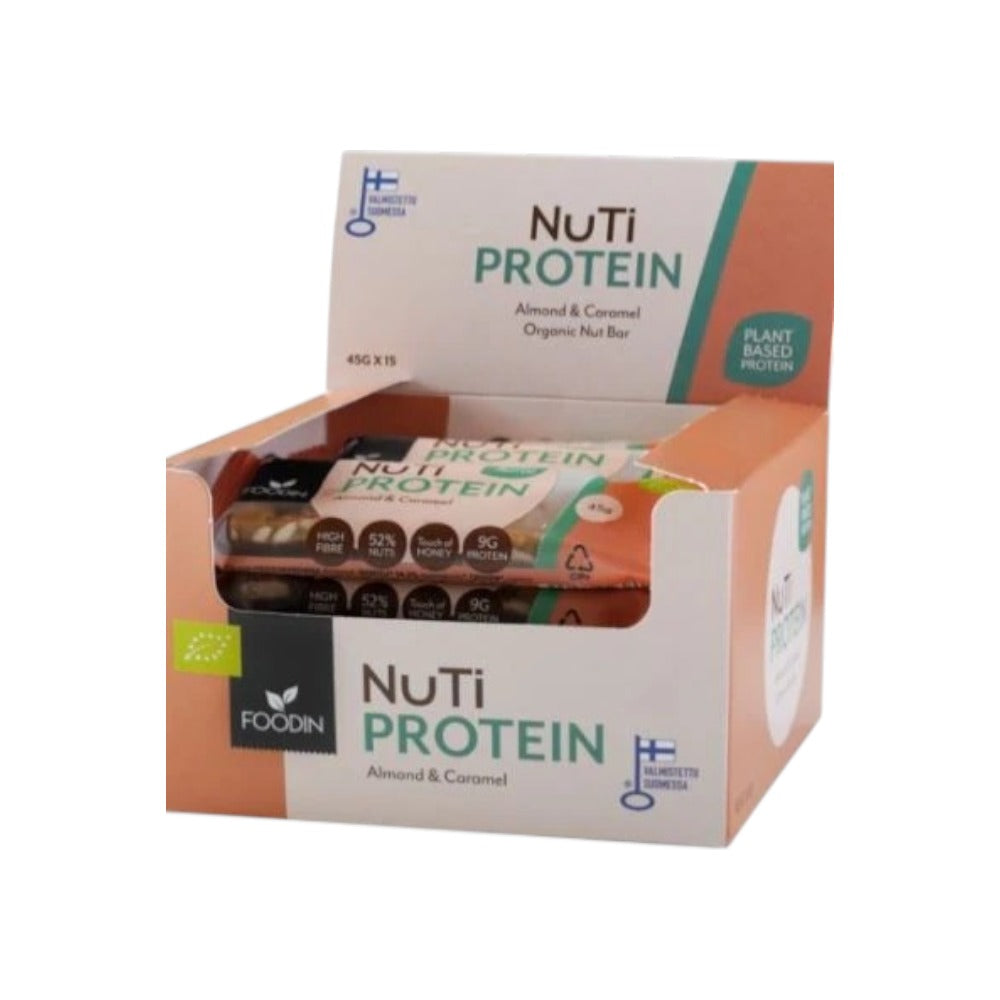 Foodin NUTI Organic Protein Almond & Caramel Nut Bar 45g 15PK