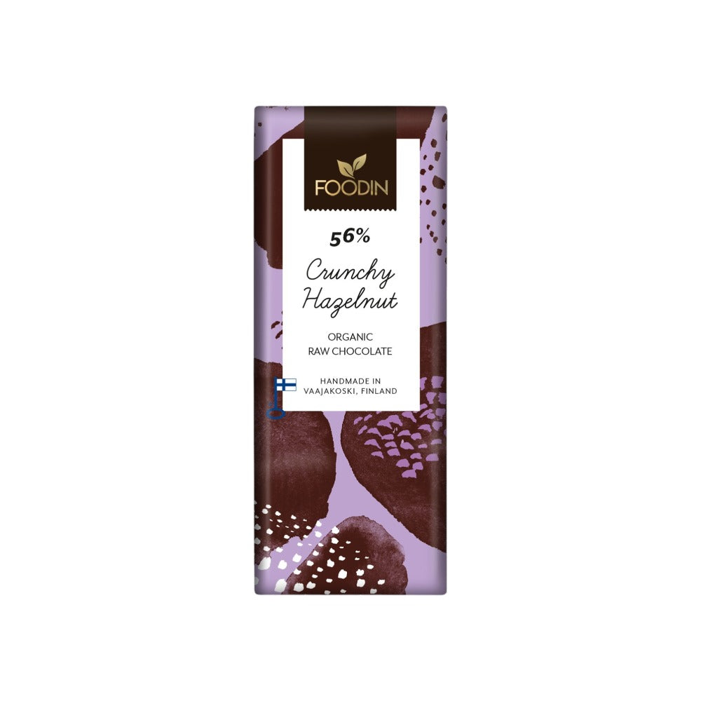 Foodin Organic Raw Chocolate Crunchy Hazelnut 54% 40g
