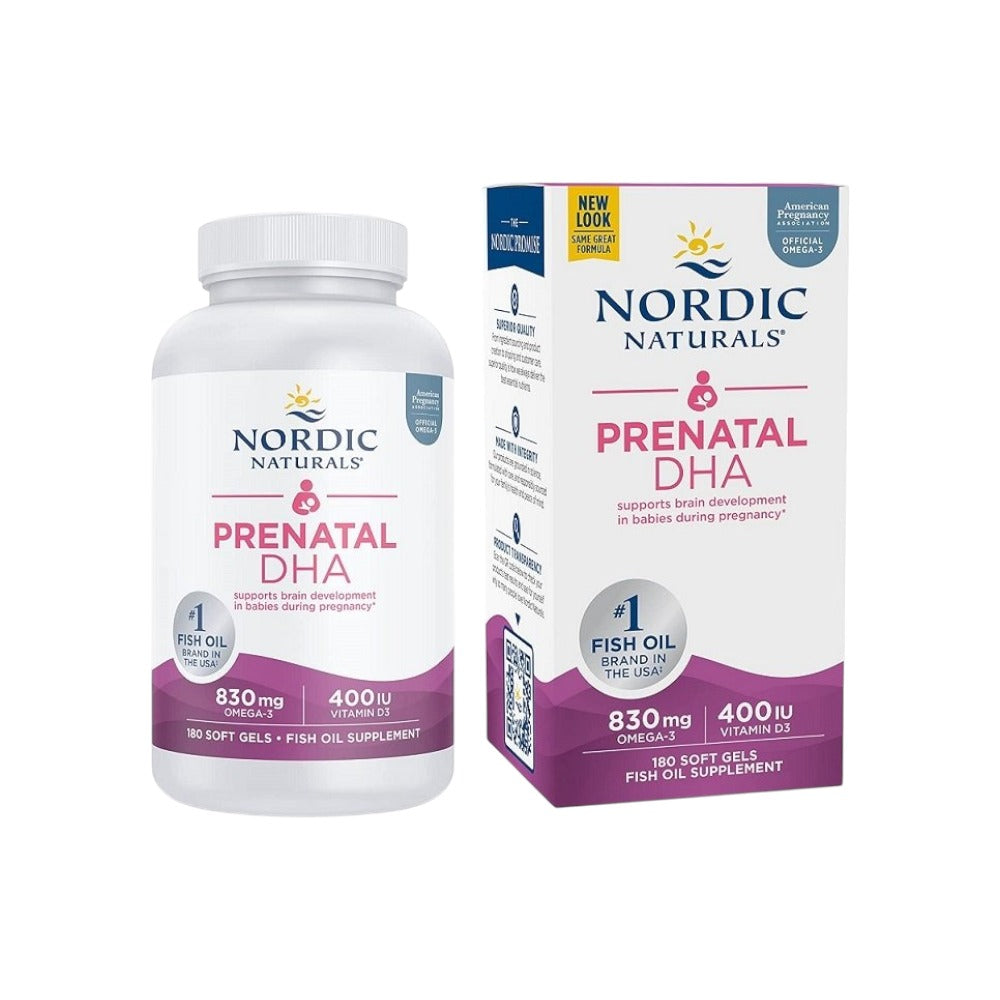 Nordic Naturals Prenatal DHA 830mg Omega-3 + 400 IU D3 Unflavored 180 Softgels