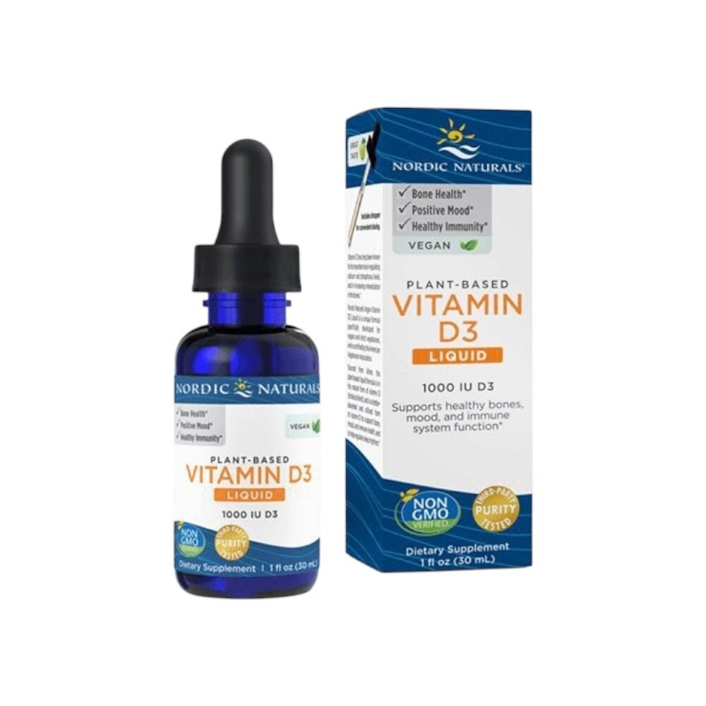 Nordic Naturals Plant-Based Vitamin D3 Liquid, 1000 IU Apple 30ml