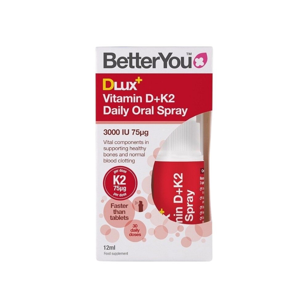 BetterYou DLux+ Vitamin D+K2 Daily Oral Spray 12 ml