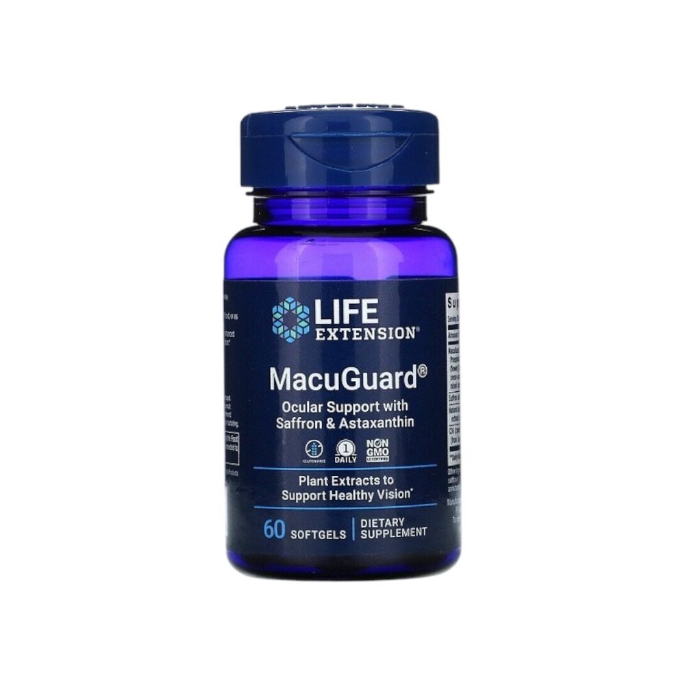 Life Extension MacuGuard Ocular Support with Saffron & Astaxanthin 60 Softgels