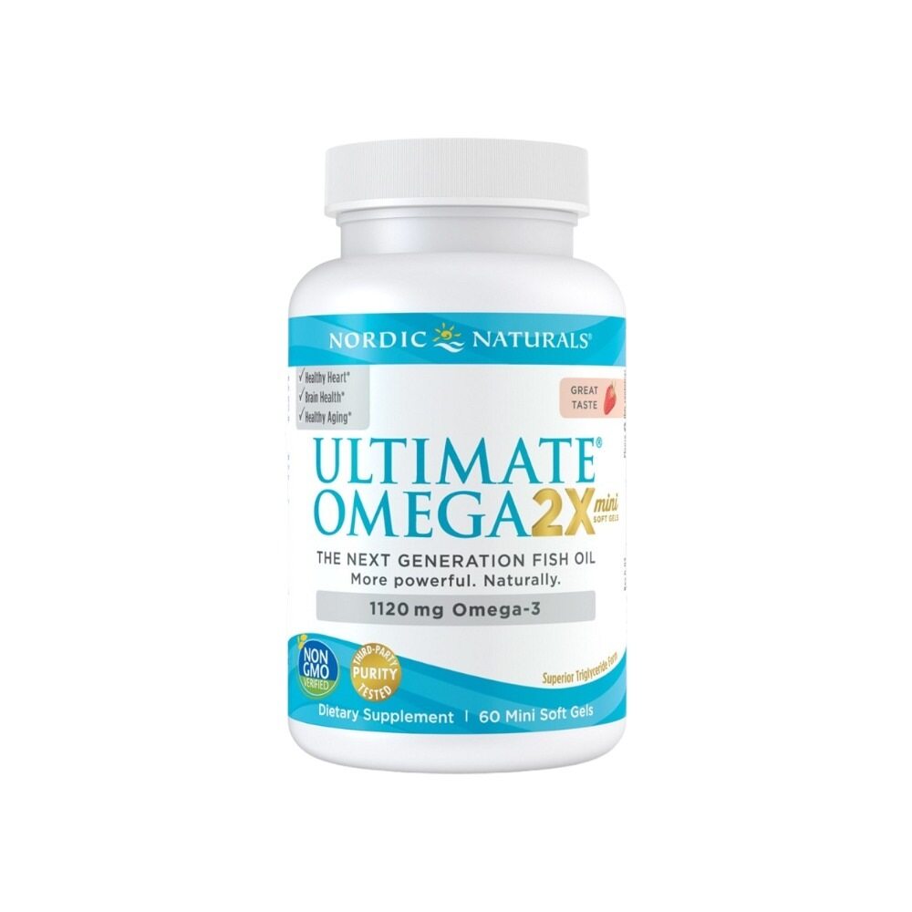Nordic Naturals Ultimate Omega 2X Mini, 1120mg Strawberry 60 mini Softgels