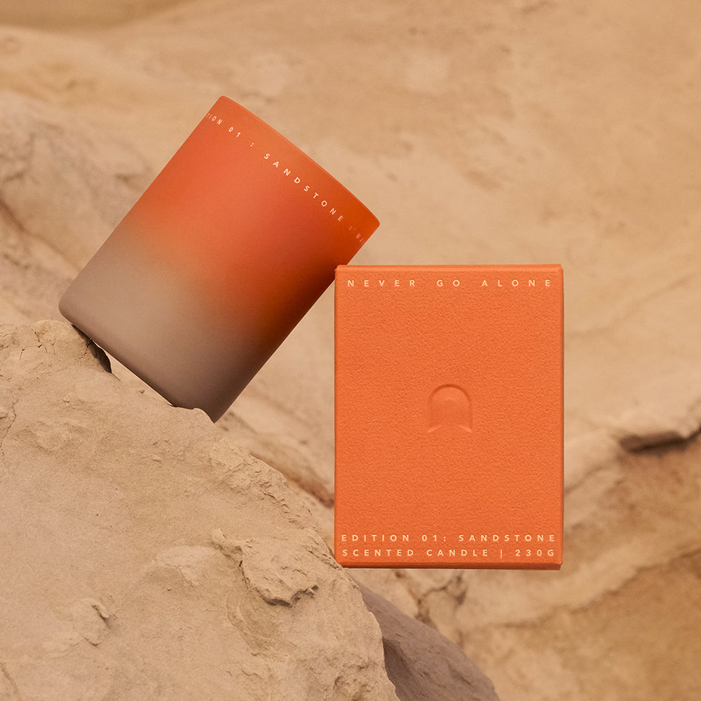 Never Go Alone Sandstone Candle Small