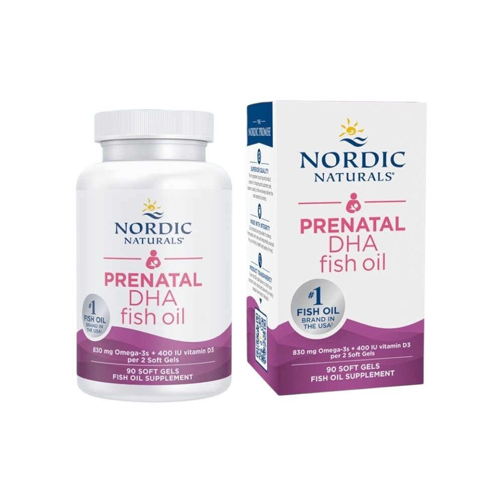 Nordic Naturals Prenatal DHA, 830mg Omega-3 + 400 IU D3 Unflavored 90 Softgels