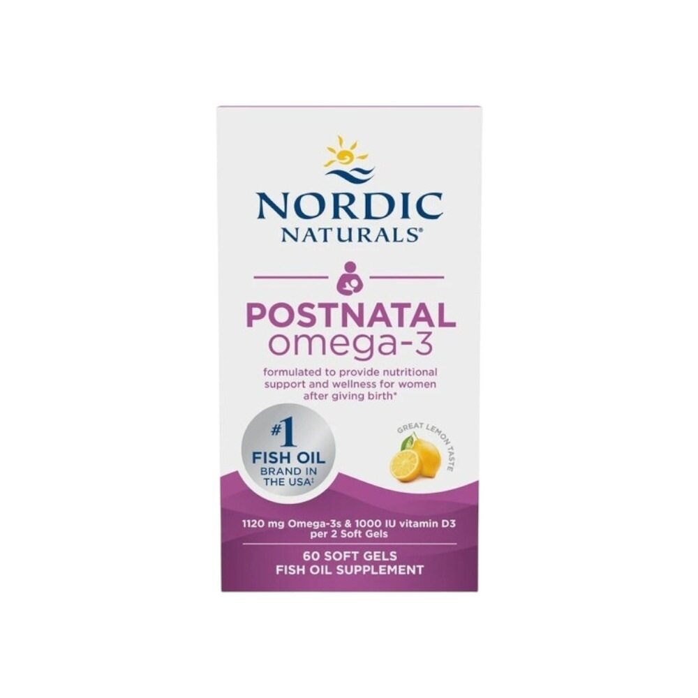 Nordic Naturals Postnatal Omega-3, 1120mg Lemon 60 Softgels