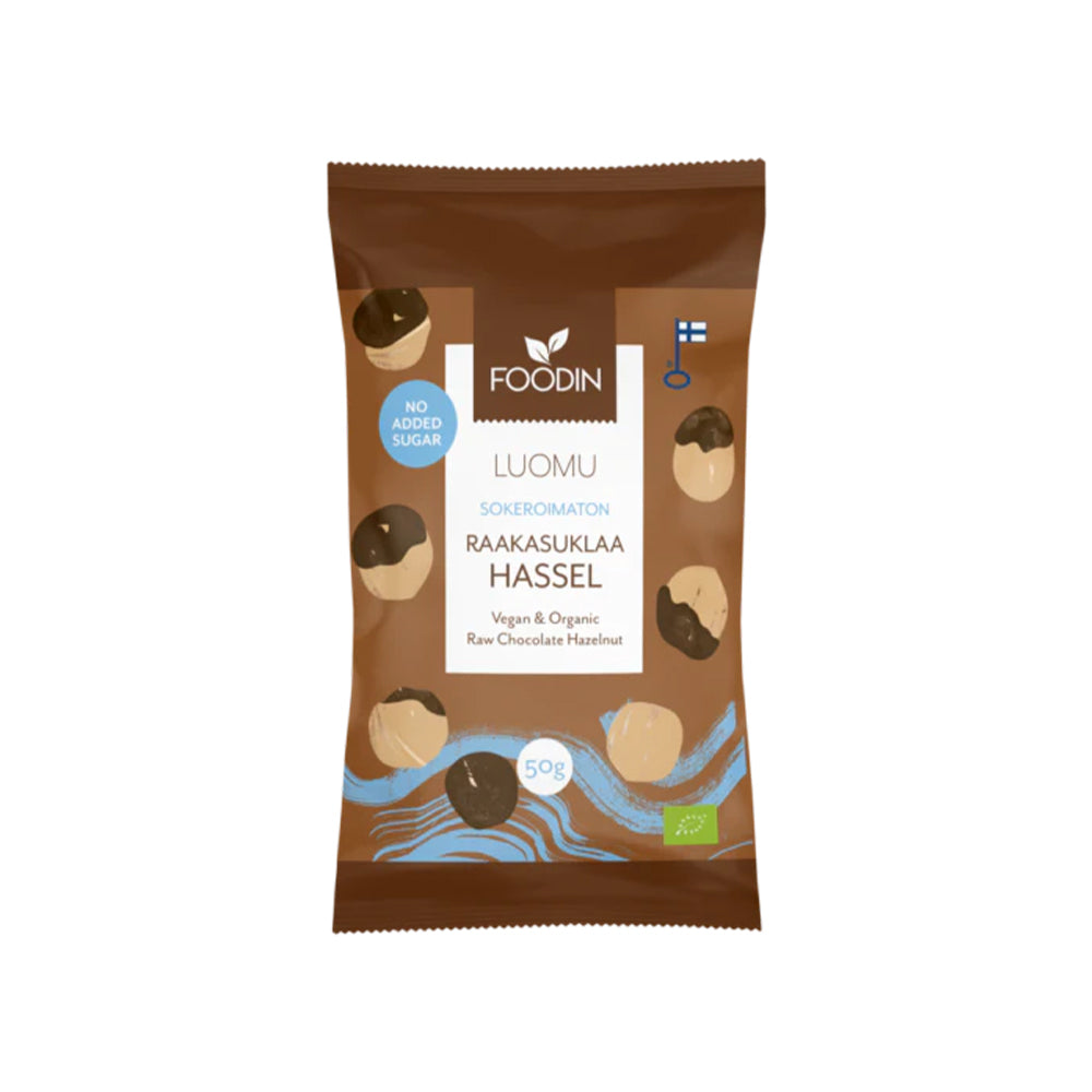 Foodin Raw Chocolate Hazelnut, No Added Sugar, Organic, 50g