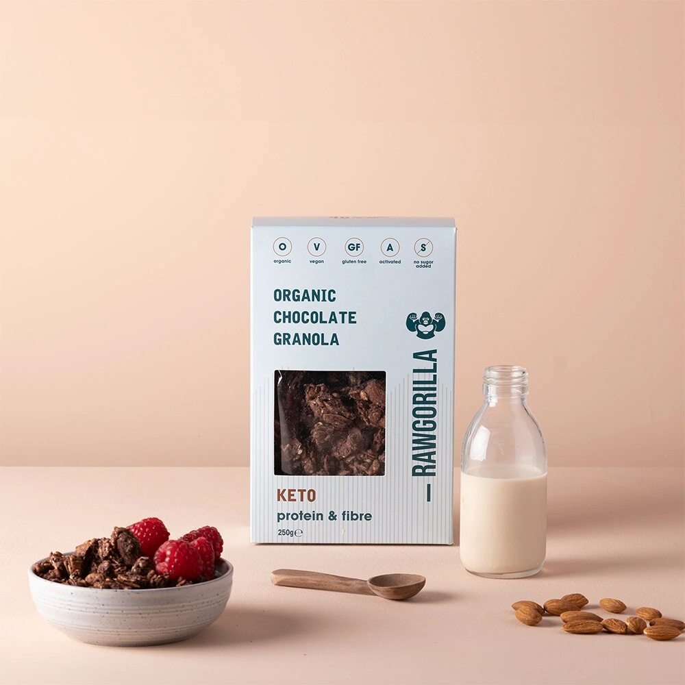 Raw Gorilla Organic Chocolate Granola Cereal Keto 250g*4 Pack