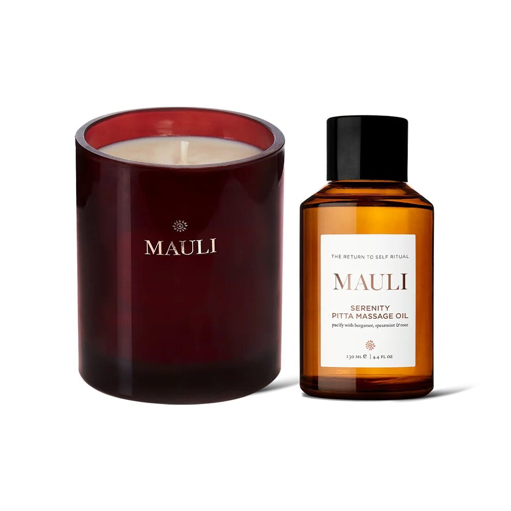 Mauli Rituals At Home Yoga Set - Sundaram & Silence Candle + Pitta Body Oil